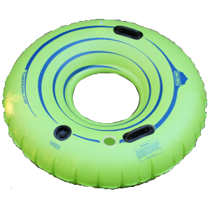 picture of a green tube used for river tubing