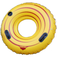 picture of a yellow tube used for river tubing
