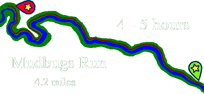 map graphic for mudbugs run river tubing course booking link